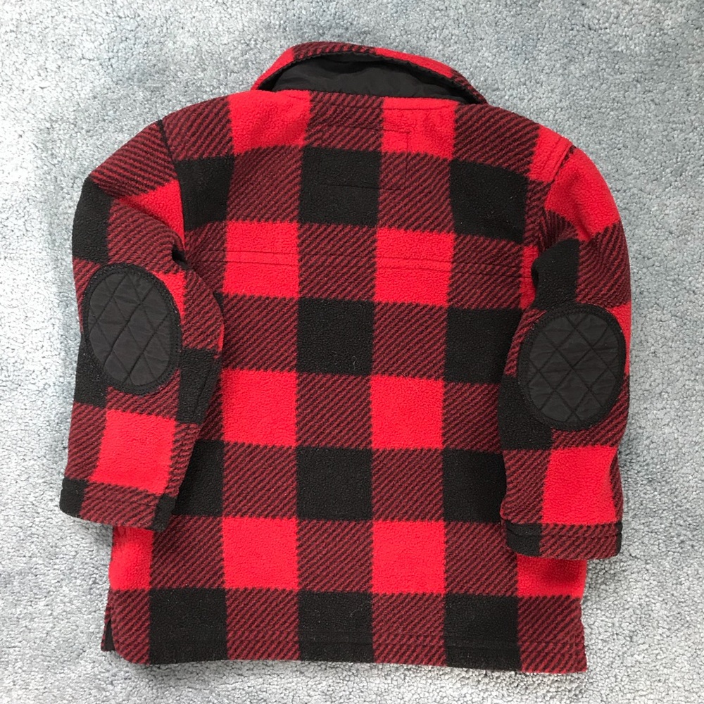 Osh Kosh B’Gosh red black check fleece jacket 18mo - Picture 3 of 3